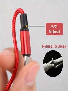 Cable de carga trenzado 3 en 1, compatible con iPhone 16/16Pro/16Pro Max/16Plus/15/15Pro/15Plus/15Pro Max, interfaz Android Type-C, longitud de 1,2 m, disponible en negro, plateado, rojo, dorado, azul - Multicolor - Ver 7