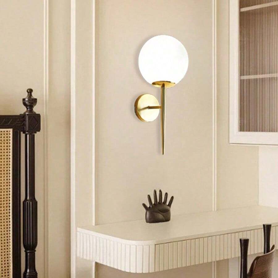 1pc Modern Minimalist Luxury Wall Lamp, E27 Socket, Hard-Wired, Suitable For Dining Room, Accent Wall, Bedroom, Hallway, Hotel, Bulb Not Included - Multicolor - View 1
