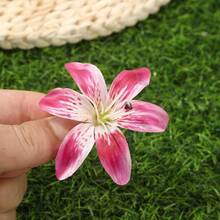 5 piezas Clips para el cabello con flores de lirio de diseño dulce - Rosa - Ver 4