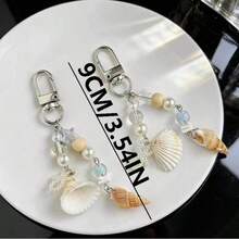 1PC Ocean Series Replica Shell Pendant Keychain Bag Hanger Chain Mobile Phone Pendant Gift Pendant. Kawaii Vacation Essentials Bag Accessories - Multicolor - View 3