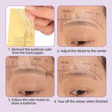 50pcs White Eyebrow Positioning Ruler Stickers + 50pcs Yellow Eyebrow Positioning Ruler Stickers - Multicolor - View 6