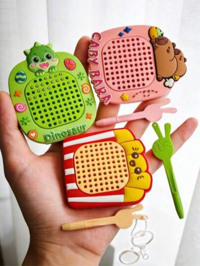 1pc Mini Magnetic Doodle Board With Keychain, Portable Anti-Anxiety Sensory Toy, Suitable For Adults - Fun Desk Gadget, Travel Stress Relief Puzzle (Ideal Gift For ADHD)