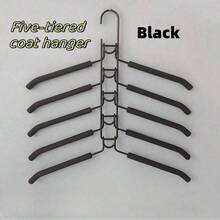 5-In-1 Multi-Functional Detachable Metal Hanger With Non-Slip Foam Pads, Space-Saving Heavy Duty Coat And Sweater Rack For Suits And T-Shirts - Multicolor - View 8
