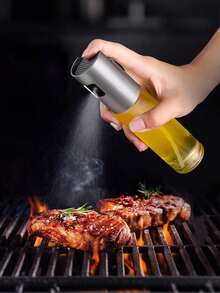 Cooking Oil Sprayer, Olive Oil Sprayer, Graduated, 140 Ml (4.73 Oz) Olive Oil Spray Bottle, Suitable For Salads, Barbecues, Kitchen Baking, Etc. (Silver) - Silver - View 4