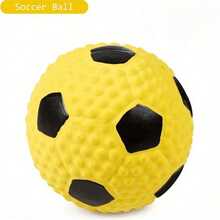 1个宠物玩具狗狗硅胶发声耐咬磨牙足球高弹棉填充咀嚼球 - 彩色 - 查看 9