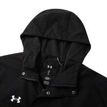 Under Armour男裝外套2026春季新款運動休閒防風連帽外套風衣23600401-001 - 黑色 - 查看 9