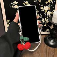 韩版可爱樱桃波点白色手机壳，兼容三星Galaxy ZFlip7 Z Flip6 ZFlip 5 Zflip6 Zflip5，防震后盖 - 白色 - 查看 8