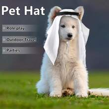 1 Set Funny Pet Costume Accessories, This Hat And Scarf Set Is Suitable For Parties, Cosplay And Photography. It Is Designed For Medium Cats, Small Rabbits And Small Dogs, But Not Suitable For Pets Weighing Over 33 Lbs. - Multicolor - View 7