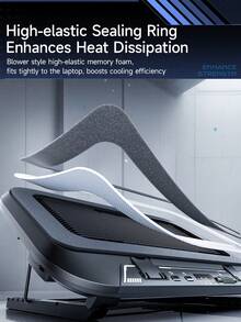Llano V21 笔记本散热器，配备 14CM 双风扇，为 14-17.3 英寸笔记本提供强劲散热，高度可调节，可折叠设计，RGB 灯光效果 - 查看 9