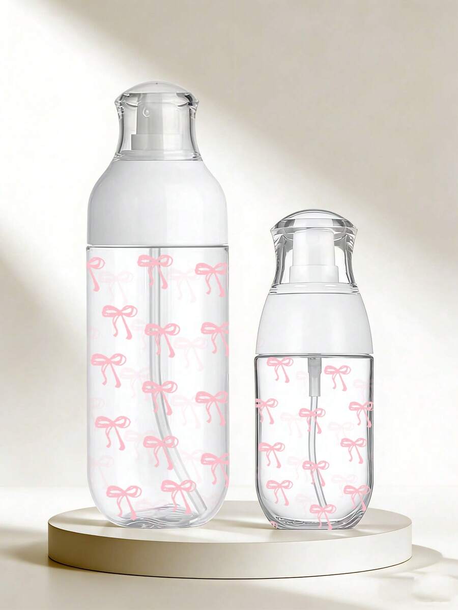 1个50/100/150毫升可重复灌装旅行瓶，蝴蝶结图案，适用于化妆品、洗发水、沐浴露、护发素、卸妆水、面部喷雾、植物喷雾、头发造型、清洁、保湿等。 - 彩色 - 查看 1