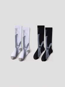 1/2/3 Pairs Compression Socks For Men, Running, Fitness, Jumping Rope, Calf Support, Elastic Long Socks, Couples Socks - Multicolor - View 16