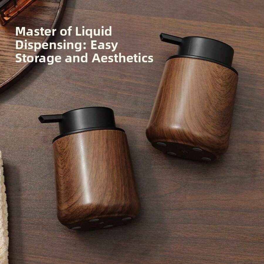 250毫升木纹皂液器，可重复灌装，带泡沫泵，手动按压式液体乳液储存瓶，防漏，可制作泡沫。 - 多色 - 查看 1