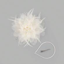 1pc Fascinator For Women Flower Feather Mesh Hair Accessory Kentucky Derby Wedding Hat Tea Party Hat Hair Clip And Headband - 彩色 - 查看 9