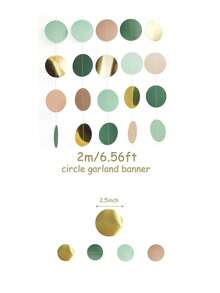 13英尺绿金波点花环装饰，闪亮绿色派对单身派对订婚波点悬挂横幅，圣帕特里克节花环装饰，适用于婚礼、周年纪念日、生日、圣帕特里克节、情人节派对装饰 - 彩色 - 查看 13