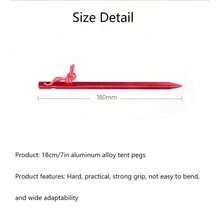 18cm/7in Aluminium Alloy Tent Pegs Camping Ground Nails 10Pcs, Camp Picnic Tent Stakes Nails Hiking Beach Sunshade Tarp Tent Nail - 10pc - View 5