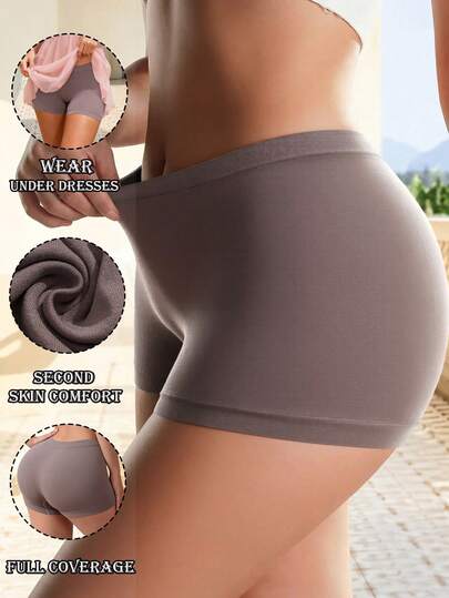 Quần lót nữ không đường may, cạp thấp, kiểu boxer, mềm mại, gợi cảm, màu đen, nâng mông, chất liệu thoáng khí, kiểu dáng tối giản, quần lót thể thao định hình, phù hợp mặc mùa hè với váy.