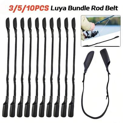 3/5/10 Pack Fish Rod Covers – Elastic Fishing Rod Protectors With Magic Strap, Portable Protective Sleeves For Travel Storage, Prevents Tangles & Damage, Ideal For Spinning, Casting & Surf Rods