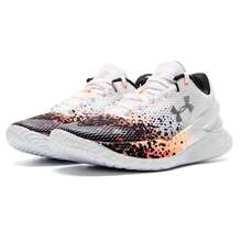 Under Armour Zapatillas de baloncesto CURRY 2 Zapatillas de entrenamiento de baloncesto para bases, de caña baja, parte superior de textil moldeado, zapatillas deportivas ligeras, grosor de la suela 3,5 cm, se recomienda pedir 0,5-1 talla talla grande grande, 3026277-100 - Blanco/Negro - Ver 3