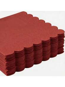 25/50/75pcs Fan-Shaped Embossed Napkins, Burgundy Beverage Cocktail Napkins, Elegant Wedding Disposable Dessert Napkins, Suitable For Wedding, Birthday, Anniversary, Engagement, Baby Shower, Party, 33*33 Inches - Dark Blue - View 6