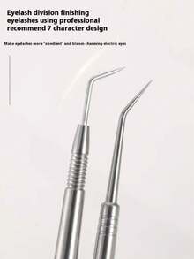 2pcs/1pc Stainless Steel Eyelash Extension Tools, Artificial Eyelash Doll, Eyelash Curler Stick, Eyelash Adhesive Beauty Tools. Easy To Operate, Suitable For Beginners To Practice. - Silver - View 2