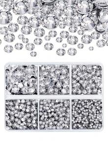 1 Set de Cristales diamante de imitación Hotfix AB Claros Redondos a Granel para Manualidades, Ropa, Disfraces de Baile - Parche de diamantes de imitación - Ver 9