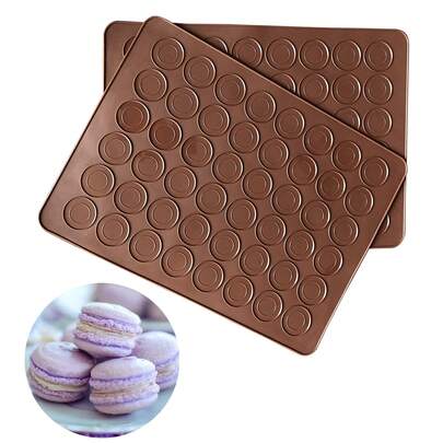 48-Cavity Silicone Macaron Baking Mat, Reusable Silicone Chocolate Muffin/Cookie Mold