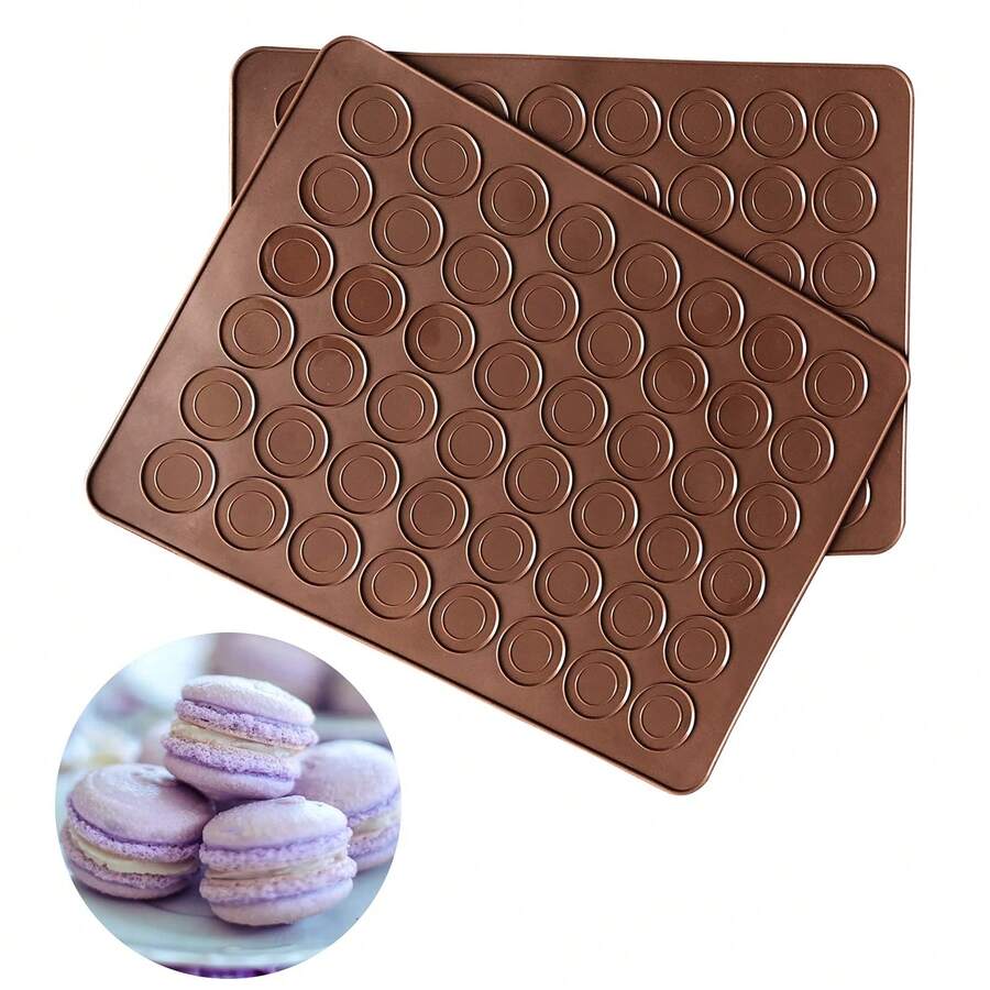 48-Cavity Silicone Macaron Baking Mat, Reusable Silicone Chocolate Muffin/Cookie Mold - Multicolor - View 1