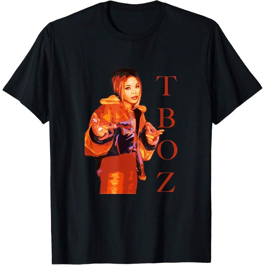 T-Boz R&B And Hip2 Hop 1990's Artist Stance Album Cover T-Shirt - Black - View 1