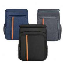 2pcs 20L Portable Insulated Lunch Bag, Each With Cooler Ice Pack, Food Container, Durable Waterproof Cooler Box, Thermal Ice Pack Box And Oxford Cloth Camping Dinner Backpack Cooler - Black - View 6