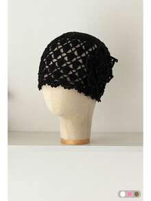 1pc Openwork Knit Beanie, New Vintage Artistic Hollow-Out Baggy Hat, Versatile Fashion Slouchy Cap For Summer, Handmade Crochet Hollow Knitted Hat, One Size Fits Big Heads,Beach,Vacation,Holiday,Travel - Large Diamond-shaped Flowers - View 11