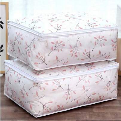 大号印花收纳袋，适合存放衣物、毯子和鞋子。防水防潮，也可用于存放牛仔裤、连衣裙、裤子、被子、床单等。是居家、卧室和旅行的理想收纳方案。可折叠，经久耐用。卧室衣柜收纳整理袋、衣物收纳盒、旅行必备、包装袋、房间收纳整理袋、旅行必备、旅行包、收纳袋、家居用品。