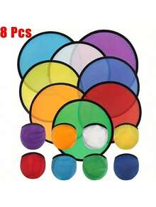 8/6/4/2pcs Random Color Foldable Hand Fan, Durable PA Nylon Material, Colorful Set, Suitable For Outdoor Activities, Gatherings And Weddings, Includes Storage Bag - A - View 12