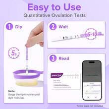 Easy@Home Premom Quantitative Ovulation Test Strips, 20 LH Test, Ovulation Predictor Kit With Smart Digital Ovulation Reader APP, Numerical Ovulation Tests - 20 LH Tests - View 4