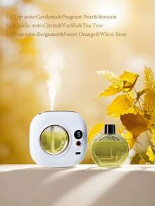 1pc Small Full-Automatic Spray Aromatherapy Machine Household Appliances, Household Fragrant Essential Oil Diffusers, With Cold Fog And Digital Display, Office Electric Air Purifier, Hotel Timed Spray Aromatherapy Machine, Aromatherapy Spray, White/Rechargeable/Wall Mounted/Desktop, Five Working Modes, Six Essential Oil Fragrance Types (Lavender, Jasmine, Gardenia, True Self, Shangri La, Hill), Durable And Fresh Air, Very Suitable For Cars, Bedrooms, Offices, Rooms, Bathrooms. - Trắng - Xem 8