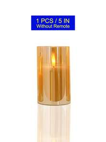 3pcs Flickering Flameless Candles, Battery Operated Candles With Timer And Remote Control, Suitable For Tabletop Centerpiece Decor, Christmas, Halloween, Valentine's Day, Mother's Day, Dining Table, Room Decor, Wedding, Party, Gift, Holiday Atmosphere Lighting - Gold - Warm Light - View 15
