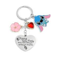 Disney Anime Figures Stitch Keychain Cartoon Heart Stitch Accessories Pendant Keychains Holder Lilo Stitch Doll Keyring Gifts - Multicolor - View 1