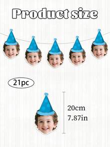 Custom Birthday Hat Face Banner, Custom Bday Face Photo Banner, Birthday Banner, Custom Head On A Banner - Multicolor - View 12