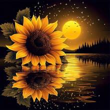 1 pieza [30*30cm/11.8*11.8in][40*40cm/15.7*15.7in] Kit de pintura de diamantes acrílicos 5D, patrón de girasol al atardecer, adecuado para principiantes adultos DIY Mosaico de arte de diamantes, pintura de diamantes DIY de perforación completa, aplicable para decoración de pared de sala de estar, dormitorio, oficina, pintura de arte sorpresa, regalo de decoración del hogar para familiares y amigos - Sin marco - Ver 8