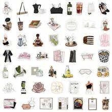 50PCS Clean Gir Stickers High Quality Stickers Decals Scrapbook,Journaling,Laptop,Bumper,Skateboard,Water Bottles,Computer,Phone Stickers Can Bring A Lot Of Fun To Your Life,The Perfect Gift For Adults - Multicolor - View 3