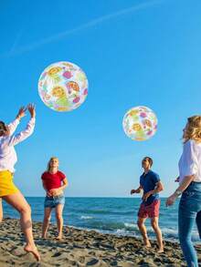 6/5/4/3/2/1 pieza Pelota de playa inflable de 20 pulgadas, juguete de piscina grande y duradero para adultos, adecuado para fiesta de playa, natación, decoración divertida y actividades al aire libre - multicolor - Ver 4