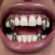 1 Pair Unique Fang Tooth Design, Funny Vampire Cosplay Accessory, For April Fool''s Day - Multicolor - View 2