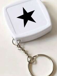 1pc, Retractable Tape Measure Keychain - 1 Meter/3 Feet,Star Pattern, Daily Use And Birthday Parties - Includes Sliding Lock - Essential Apartment And Back To School Supplies - A - View 6