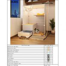 Indoor Cat Cage With Litter Box, Cat Bed, Cat House, Cat Villa, Cat Condo - Multicolor - View 9