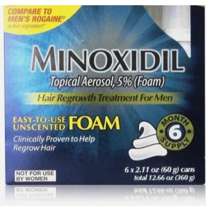 Minoxidil 5% Foam Men Hair Regrowth 6 Month Supply