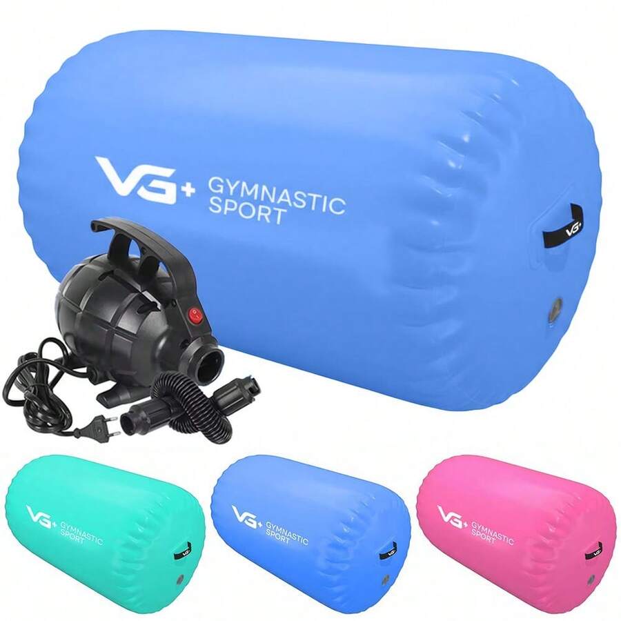 Rolo Inflável Para Ginástica 120cm Roller Yoga, PiIates e Alongamento com Bomba Elétrica Bico Apropriado VG Plus