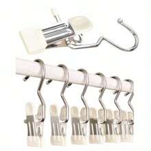 5 Portable Hangers, Stainless Steel Clothes Clips, Wardrobe Organizer Hangers, Suitable For Balcony, Outdoor, Wardrobe Organization, Room Decoration, Storage Items, Organizing Pants, Shoes, Jeans, Boots, Skirts, Minimalist Style - 查看 7