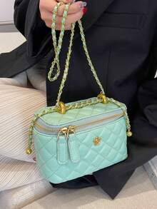 New Minimalist Hand-Held Box Bag, Shoulder & Crossbody Bag - Green - View 6
