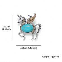 1 chiếc ghim cài áo hình kỳ lân bằng hợp kim kẽm kiểu cổ điển, phụ kiện thời trang phù hợp cho phụ nữ mặc hàng ngày, dự tiệc và các sự kiện. - Màu xanh lam - Xem 8