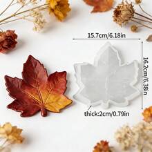 枫叶托盘硅胶模具，粘土模具，适用于制作肥皂、石膏、聚合物粘土和树脂DIY工艺品模具，是情人节、复活节、母亲节和生日礼物的完美选择。 - A - 查看 2