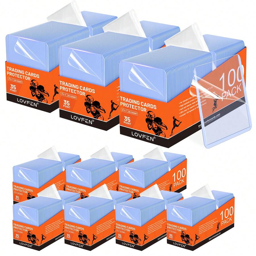 LOVFEN 1000 3x4 Top Loaders & 1000 Penny Sleeves Set Hard Soft Card Protector For Sports Trading Cards - 1000 Toploaders + 1000 Penny Sleeves - View 1